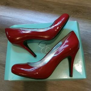 Jessica Simpson Red Oscar Stiletto LEATHER